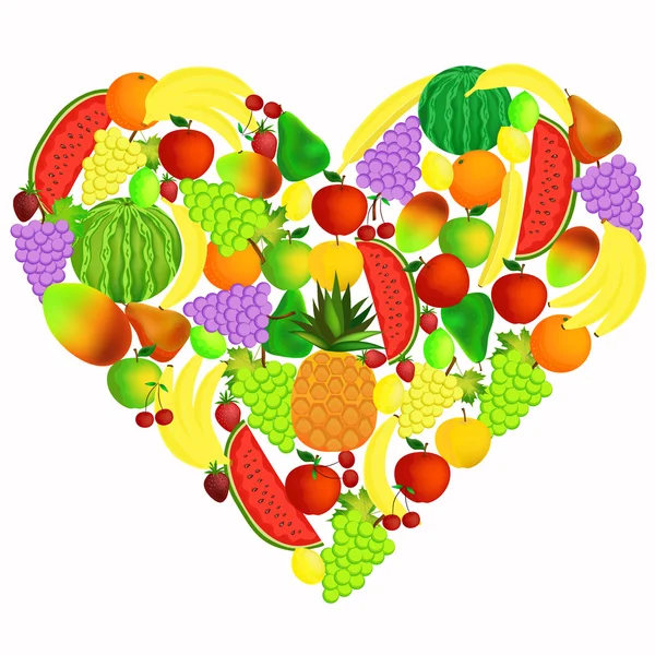 meyve kalp illüstrasyon