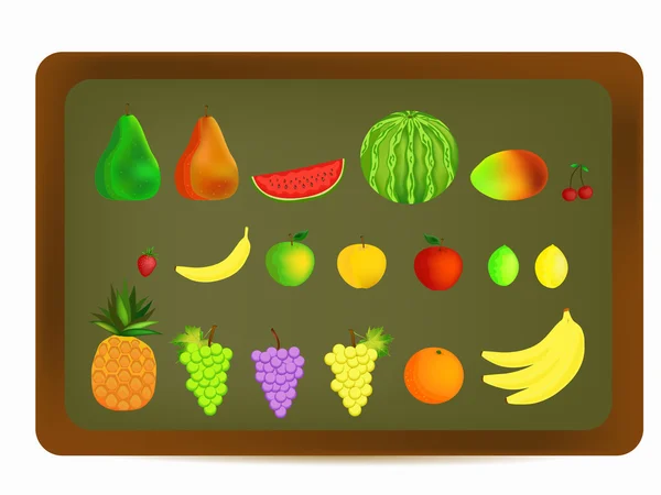 Ilustración de fruta colorida — Archivo Imágenes Vectoriales