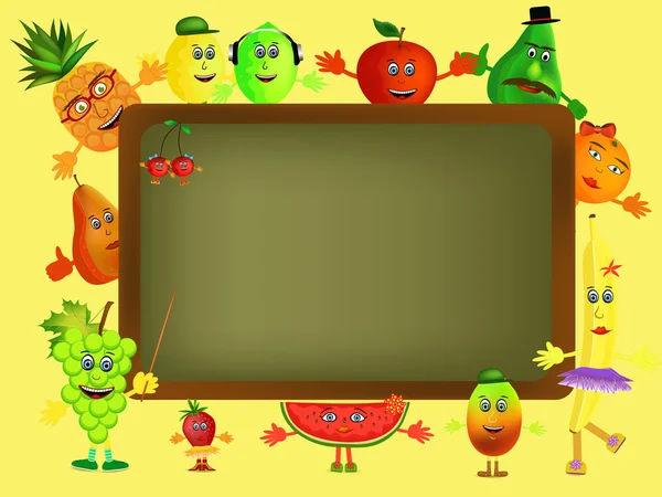 水果卡通背景 — 图库矢量图片