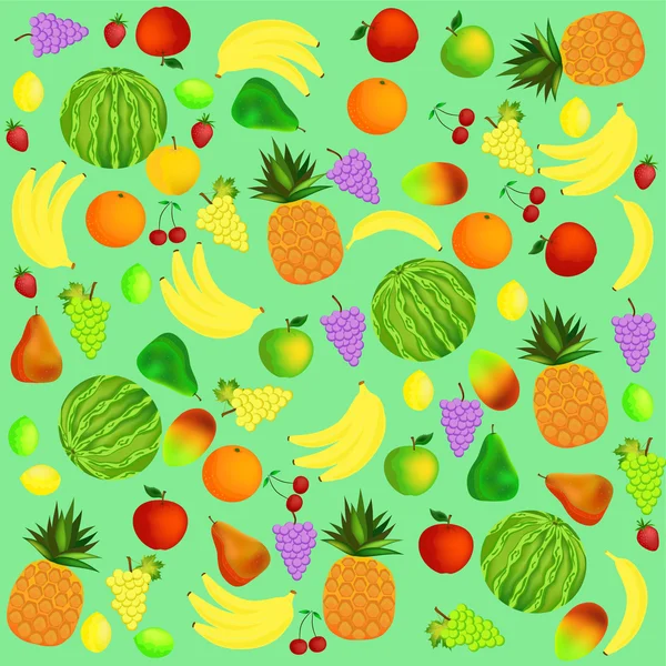 Iconos de dibujos animados de frutas — Archivo Imágenes Vectoriales