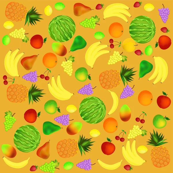 Iconos de dibujos animados de frutas — Archivo Imágenes Vectoriales