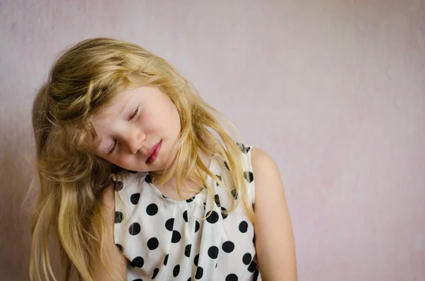 Child with long blond hair — Stock Photo, Image