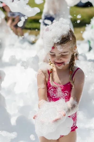 Foam party for kids — Stock Photo, Image