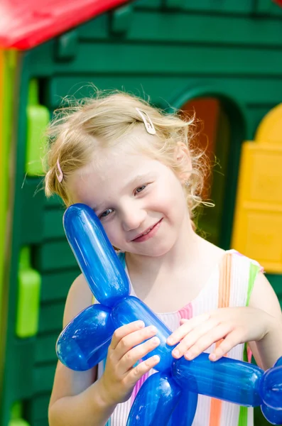 Beautiful happy girl with balloon — Stock Photo, Image