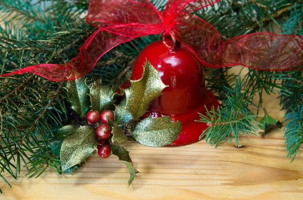 Red Christmas jingle bell — Stock Photo, Image