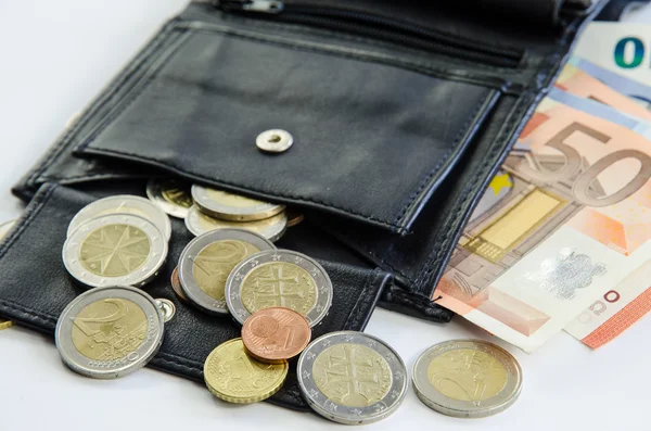 Geld in de portemonnee — Stockfoto