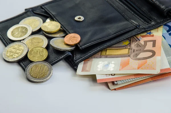 Geld in portefeuille — Stockfoto