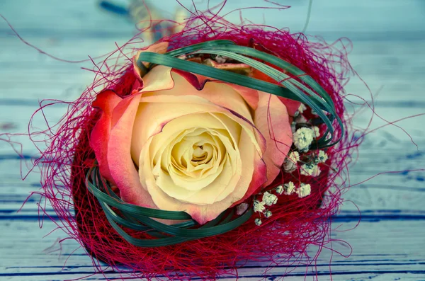 Ροδαλό λουλούδι διακόσμηση — Φωτογραφία Αρχείου