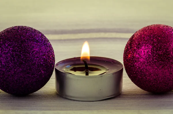 Pink candle burning — Stock Photo, Image