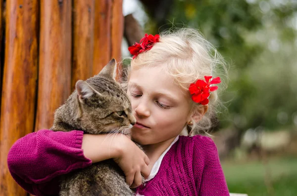 子抱き猫 — ストック写真
