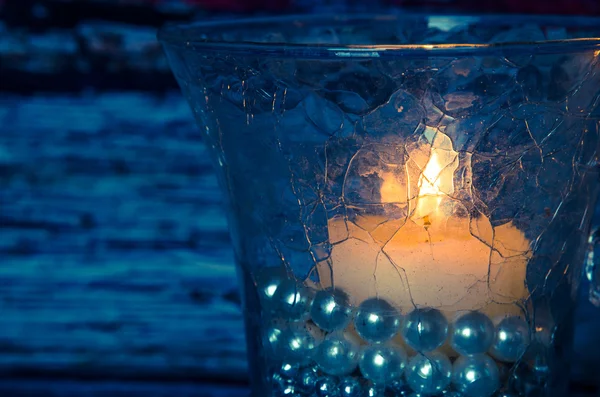 Burning candle decoration — Stock Photo, Image