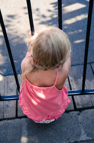 Blond girl back view — Stock Photo, Image