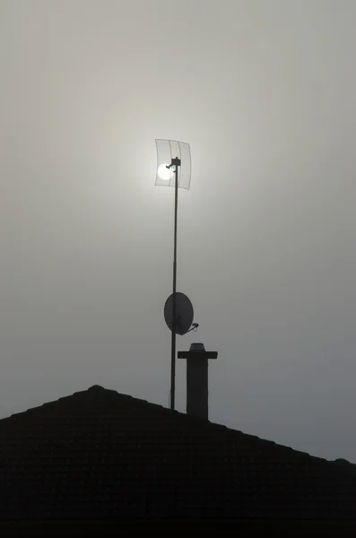 Nacht maan in hemel — Stockfoto