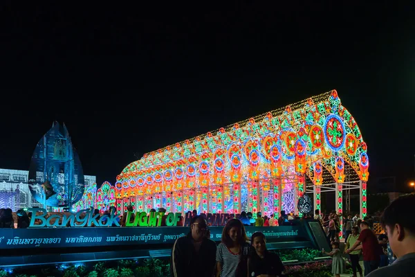 Bangkok Tailandia Enero 2016 Exposición Luz Tridimensional Frente Ayuntamiento Brillará — Foto de Stock