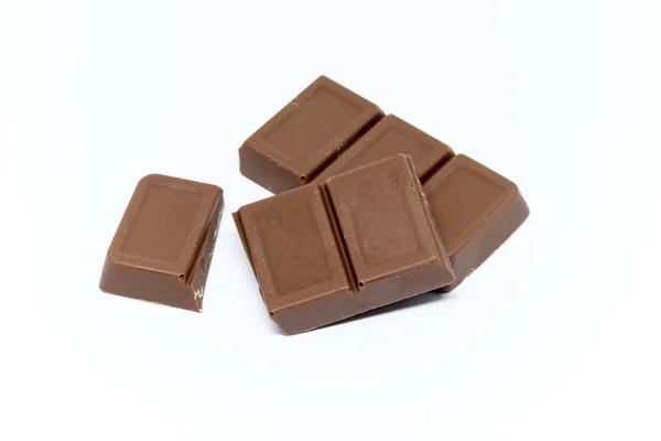 Barrette di cioccolato su sfondo bianco — Foto Stock