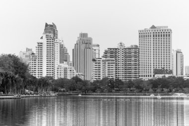 İş bölgesi cityscape Bangkok, Tayland.