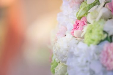 güzel güzel pastel çiçek sınır arka plan bulanık.