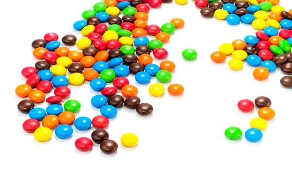 Renkli çikolata şeker yığını