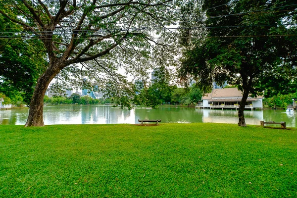 Una vista sul lago del Parco Lumpini a Bangkok . — Foto Stock