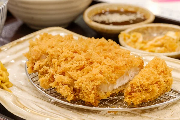 Tonkatsu Japanisches Essen Paniertes Schweineschnitzel Schweinelendschnitzel — Stockfoto