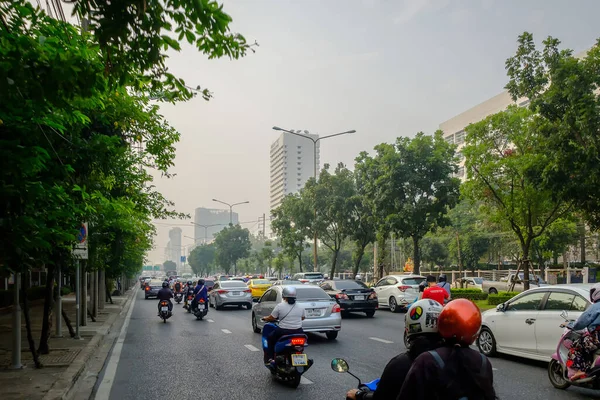 タイのバンコク 2020年1月20日 5塵からのスモッグ都市 大気汚染の悪い街並 5のコンセプト写真 — ストック写真