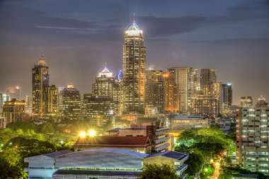 Bangkok gece cityscape