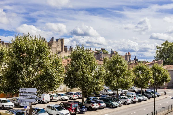 Carcasona, región MIDI-Pirineos, Languedoc-Rosellón, Francia, agosto de 2015 — Foto de Stock