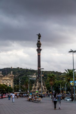 Catalonia, İspanya Barcelona gece, Ağustos 2015.