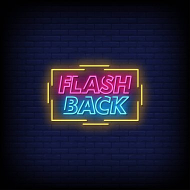 Flashback Neon Signs Style Text Vector clipart