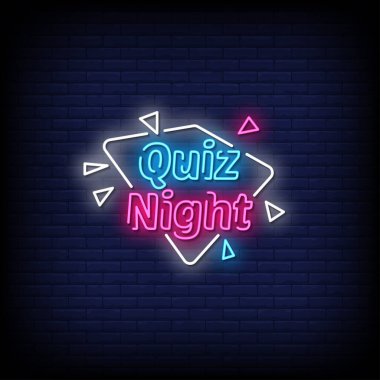 Sınav Gecesi Neon İşaretleri Biçimi Metin Vektörü