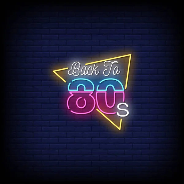 Terug Naar Neon Signs Style Text Vector — Stockvector