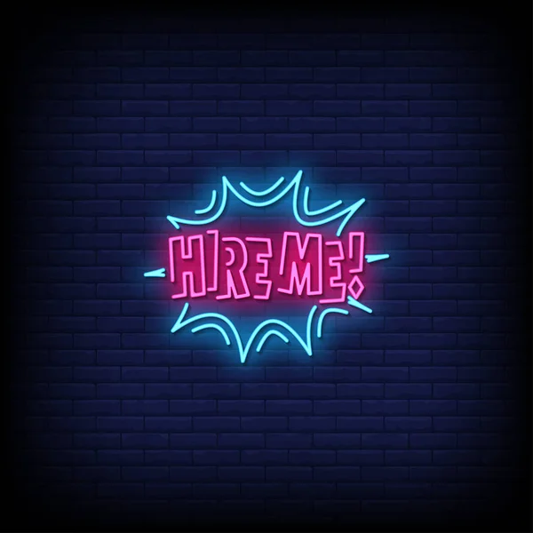 Hire Neon Signs Style Vecteur Texte — Image vectorielle