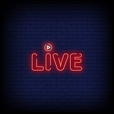 canlı Neon İşaretleri koyu arkaplanda