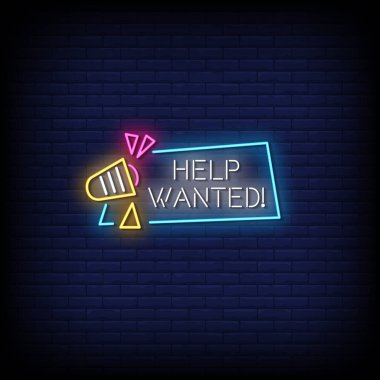 yardım istenen Neon İşaretleri koyu arkaplanda