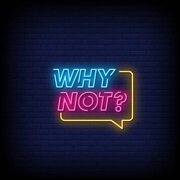 Pourquoi Pas Neon Signs Sur Fond Sombre — Image vectorielle