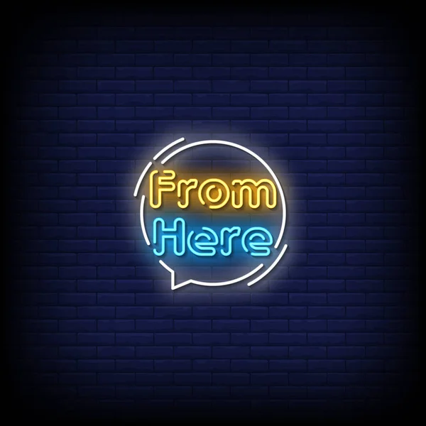 Here Neon Signs Dark Background — 스톡 벡터