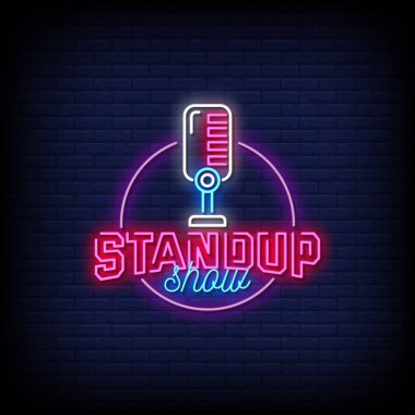 Neon tarzı poster için hafif afiş, neon ışıkları, LED ışıklı harfler stand-up gösterisi