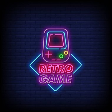 Neon tarzı posterler için hafif afiş, neon ışıkları, LED ışıklı harfler retro oyunu