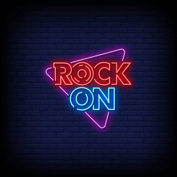 Rock Neon Jel Vektor Illusztráció — Stock Vector