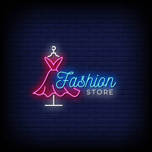 Mode Butik Neon Tecken Vektor Illustration — Stock vektor