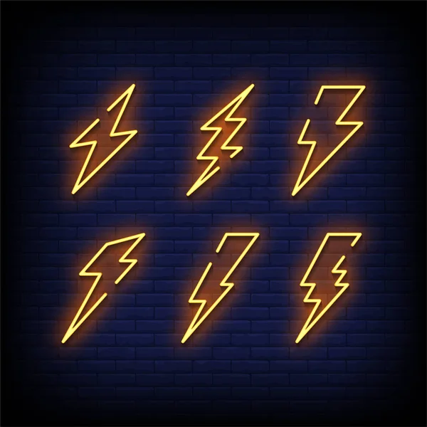 Lighting Signs Neon Vector Illustration Dark Background — 스톡 벡터