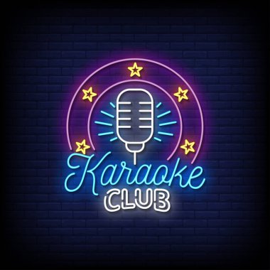 Karaoke kulübünün vektör illüstrasyon logosu