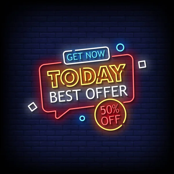 Vector Illustration Logo Today Best Offer — Stock Vector