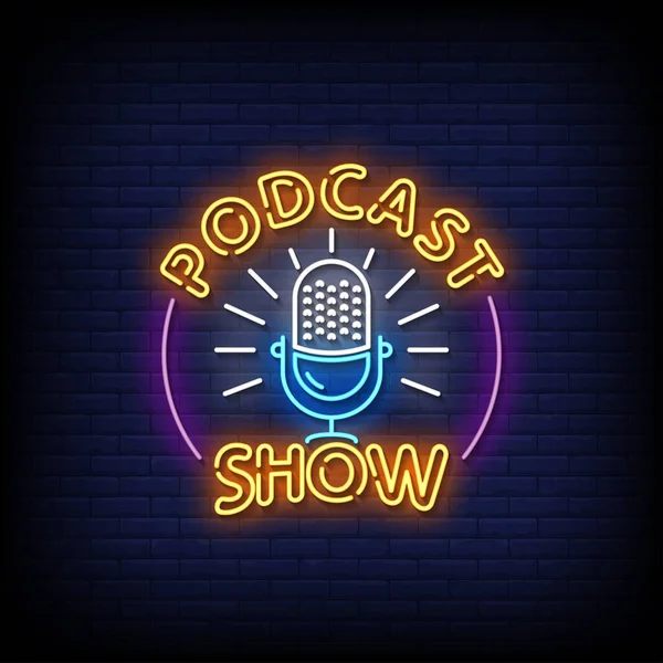 Vector Illustration Logo Podcast Show — Stock Vector