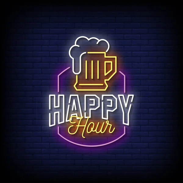 Logo Illustrazione Vettoriale Dell Happy Hour — Vettoriale Stock