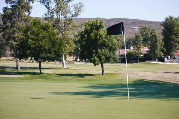 Golf Sahası Golf Arabası Golfçüleri Olan Bir Golf Tesisi — Stok fotoğraf