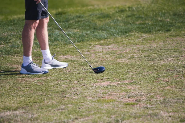 Golf Pole Golfowe Polem Golfowym Wózkami Golfowymi Golfistami — Zdjęcie stockowe