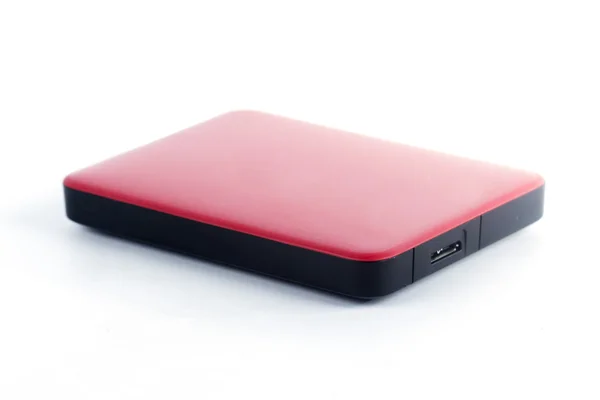 Disque dur externe rouge — Photo