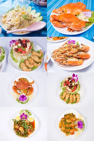 Sammlung von thailändischen Speisen — Stockfoto