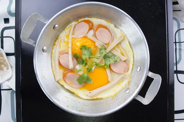 Eierpfanne kochen — Stockfoto